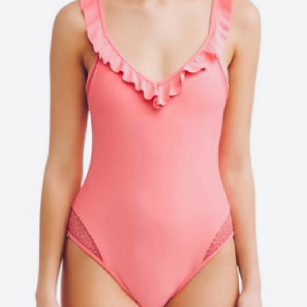 Ruffled Pink One-Piece Swimsuit